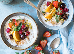 Breakfast Polenta with Honeyed-Yogurt